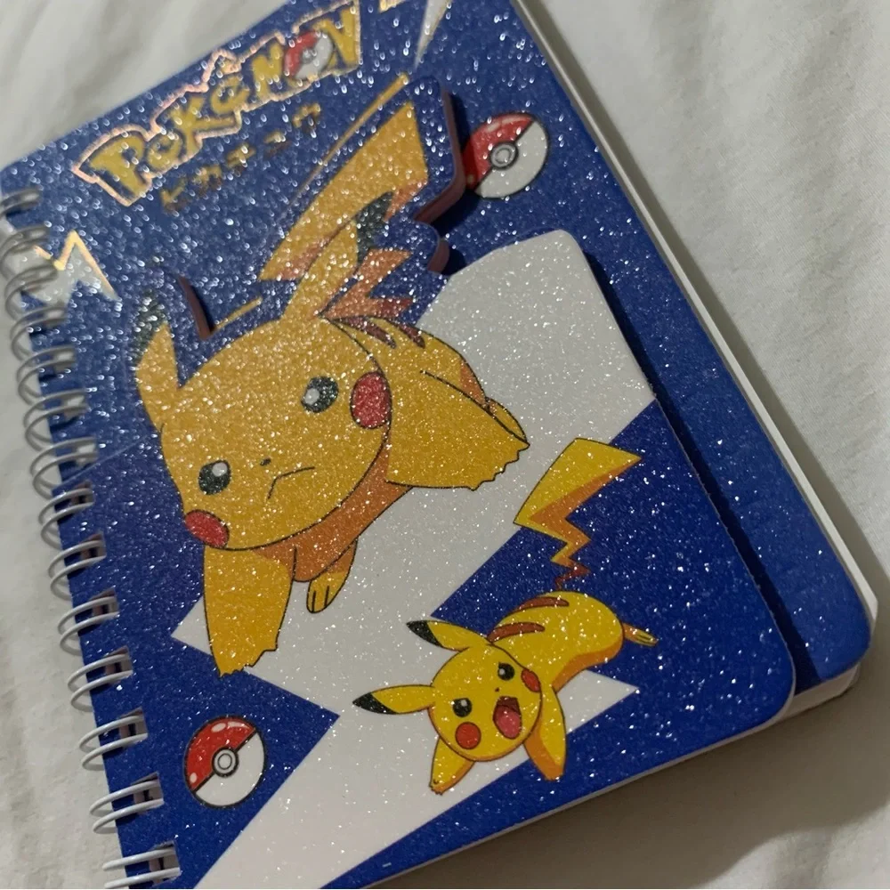 Blue Pokemon Pikachu Glitter Mini Spiral Notebook